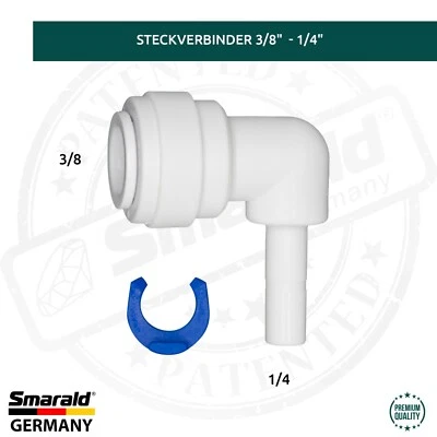 SMARALD® Schlauch Steckverbinder 3/8" - 1/4" Fitting Umkehrosmose Wasserfilter Aquarium