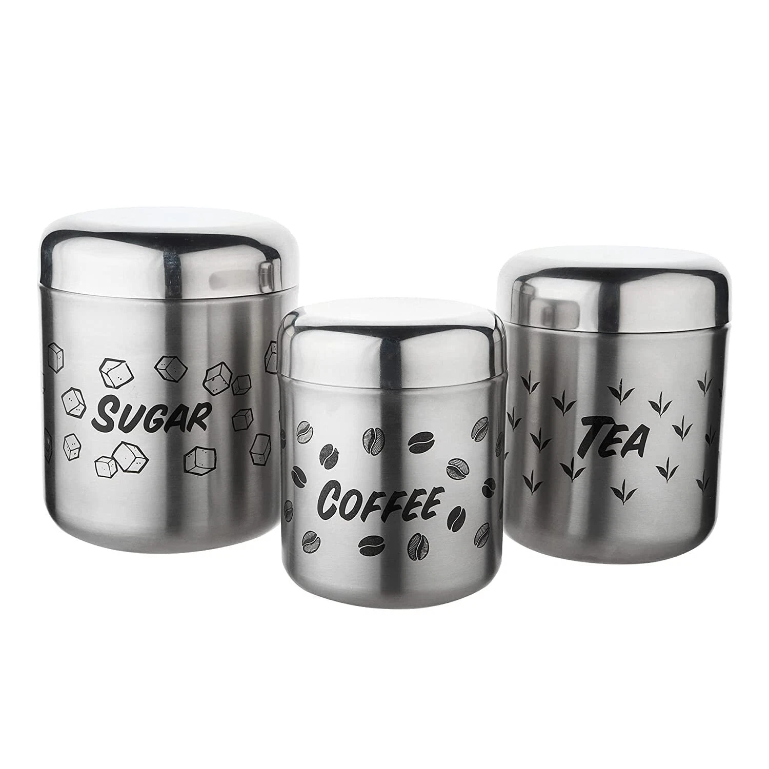 SS Container Set for Tea, Coffee and Sugar,3 Pcs 700Ml, 500Ml, 900 Ml us
Opens in a new window or ta