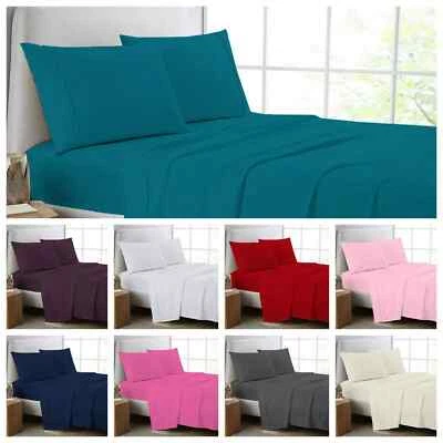 COMFYNIGHTS Full Flat Sheet Bed Sheets Poly Cotton Single, Double, King Super King & Pillow