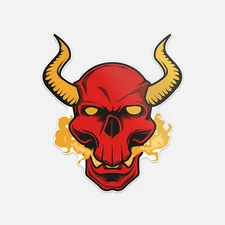 Red Devil Skull Vinyl Sticker Decal