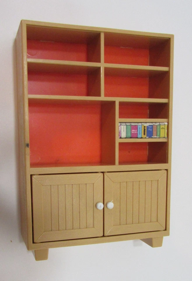 Vintage Anos 70 Grupo Tomy Brinquedo Casa de Bonecas Móveis Estante Retro Mesas Cadeiras - Imagem 2 de 4