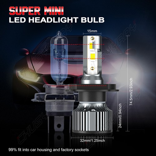 For Mazda 2 2011-2019 2X 9003/H4 6000K LED Headlight High/Low Beam Bulbs Kit - Picture 11 of 11