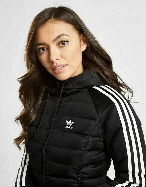 Verval Ale Indringing SMALL adidas Women&#039;s Padded 3-STRIPES SLIM HOODED Winter JACKET BLACK  LAST1 | eBay