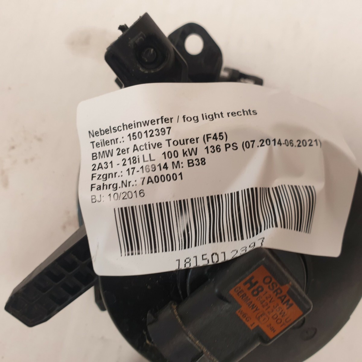 Original BMW 1er 2er 3er 4er Nebelscheinwerfer Rechts 7342116 | eBay