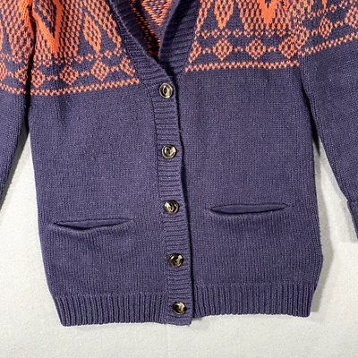 The North Face Jacquardigan Knit Cardigan Sweater Blue Womans Size
