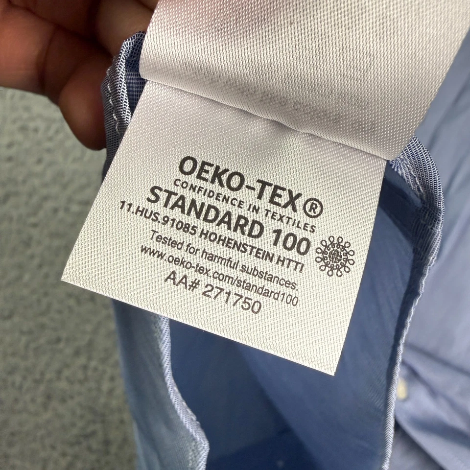 Lauren Ralph Lauren Dress Shirt Mens 17 32/33 (XL) Cotton Nylon Stretch Slim Fit - Image 4 of 4