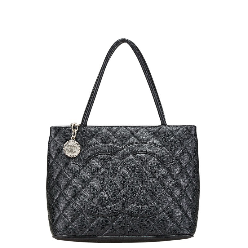Chanel Black Caviar Matelasse Coco Tote Handbag r10_0806