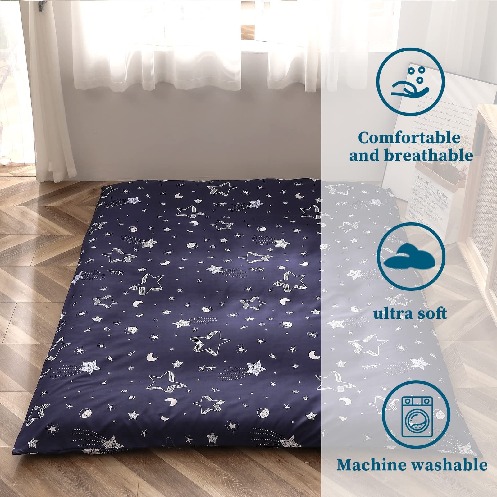 MAXYOYO Mattress Cover for Traditional Japanese Futon Mattress, Futon Floor M...