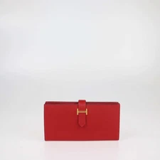 Hermes Rouge Vif Bearn Wallet