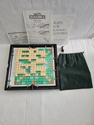 Vintage Mattel Travel Scrabble Hardcase - Clip in Fliesen * komplettes Spiel mit Regeln