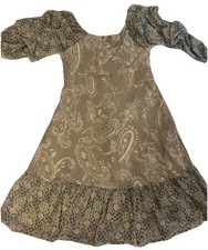 CATO  Mixed Print Ruffle Dress XS Green Boho Fairy Y2K Cottage Core Baby doll