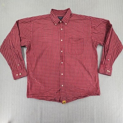 Vtg American Eagle Outfitters Shirt Men Medium Red Check Button Down Long Sleeve