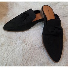 Lucky Brand Alusia Faux Suede Knot Mules in Black - Size 7.5M New Without Box 