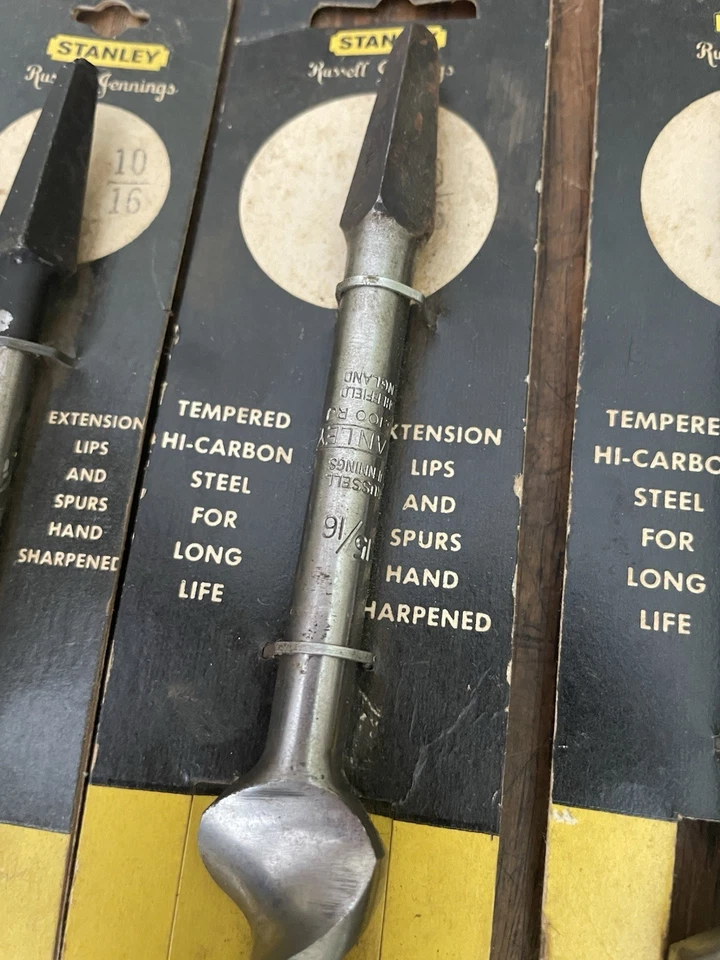 Nuevas brocas de barrena estándar Stanley Russel Jennings vintage de 4 piezas coleccionar EE. UU. Foto 4 de 4