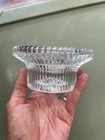 Vintage Clear Bottom For a Fairy Lamp. Works with Fenton, Ribbed Glass Excellent