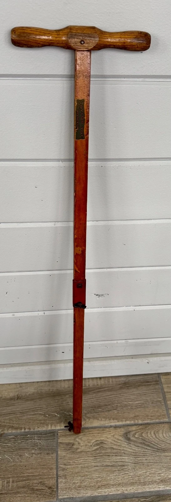 Rare Antique Taylor Tot Tongue Pull Handle Original Label 1920s-30s Wagon Part