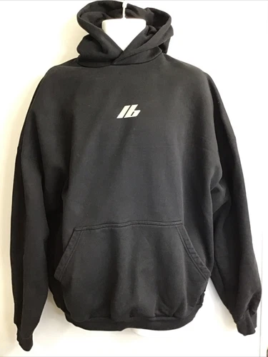 Felpa con cappuccio Balenciaga unisex nera manica lunga cotone taglia 3 XL