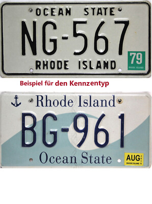 Rhode Island   License Plate  original US Nummernschild  Originalbild