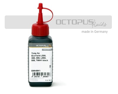 250ml Druckertinte für Epson EcoTank L300, L355, L555 Drucker, T6641 schwarz