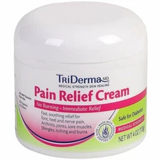 TriDerma MD Pain Relief Cream 4% / 1.25% Strength Lidocaine / Menthol 4 oz 1 Jar
