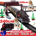 Electric Large Classic Train Set Rail Track Carriages Kids Vehicle Toy Gift AU