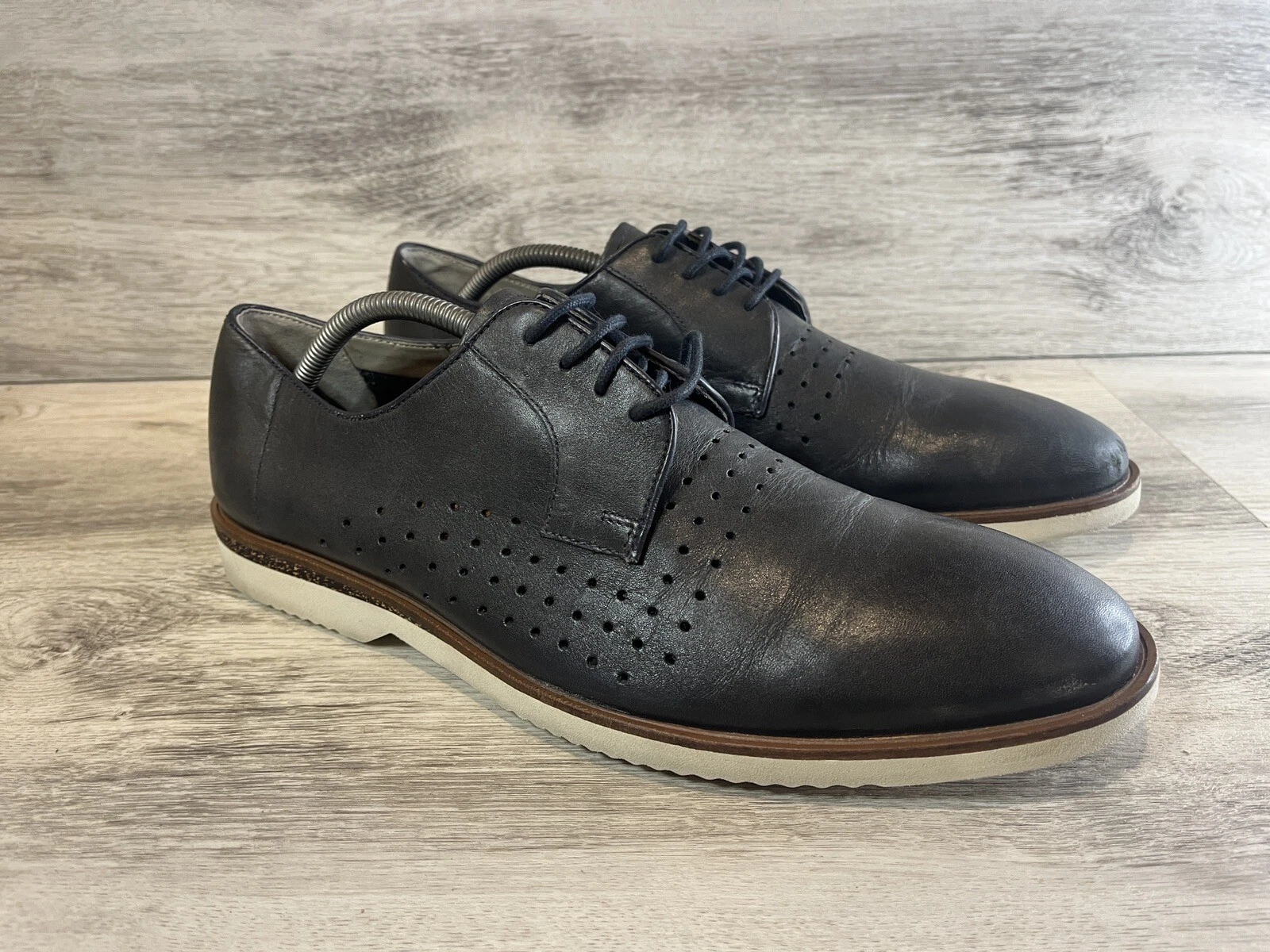 CLARKS Scarpe Oxford Clark's Montacute Tor England stringate in pelle nera taglia 9 5 21952
