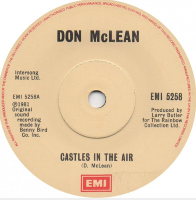 Don McLean - Castles in the Air / Crazy Eyes EMI 5258 VINYL NEUWERTIG