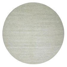 12' x 12' Mushroom Gray Wool Hand Knotted Grass Design Round Oriental Rug R79776