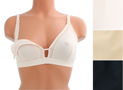 Lively Wireless Nursing Bralette 92240, Mesh Detailing, Stretch, Plunge Front