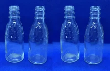 4 Clear Glass 1.7 oz Maple Syrup Empty Bottles