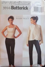 Butterick Sewing Pattern 3916 Misses Jacket Unlined Top and Pants Sizes 12-16 UC
