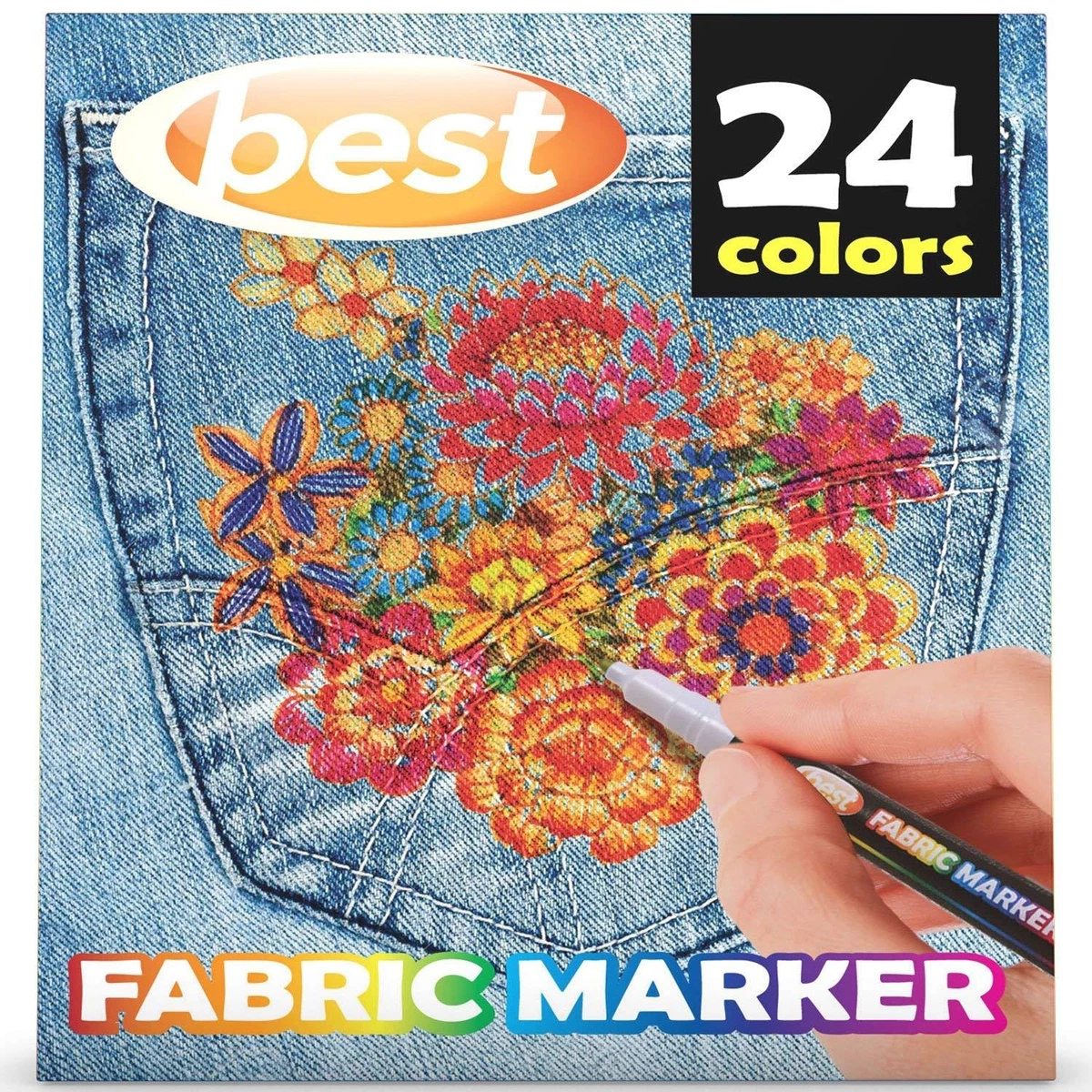 Fabric Markers Permanent for Clothes, 24 Colors Fabric Pens No Bleed, –  Loomini