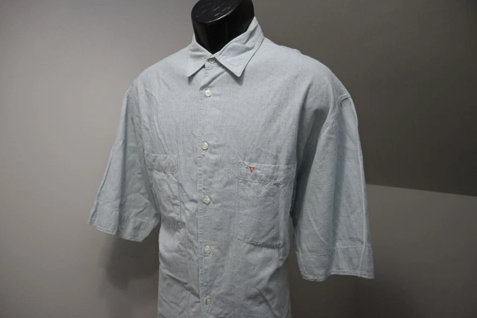 Vintage Guess Georges Marciano Dress Shirt MADE IN USA Mens Size 3 - Image 3 of 4