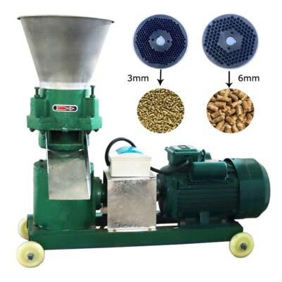 Farm Animals Pigs Feed Pellet Mill Machine 200kg/h with 3mm&6mm Plate 220V
