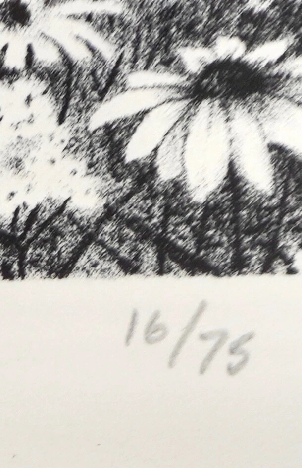 K Seaberg De Colección Litografía Enmarcada Bosque de Ciervos Firmado 16/75 Naturaleza Impresión Granja Foto 4 de 4