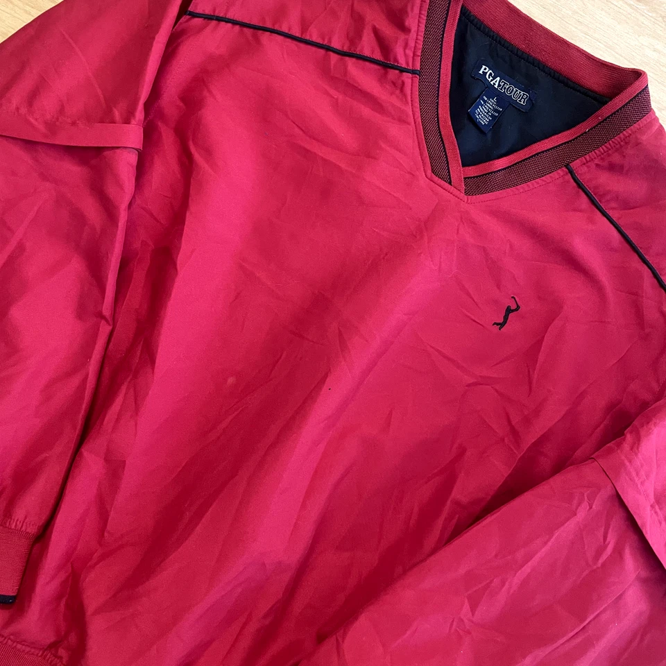 Sudadera deportiva pulóver de manga larga roja de golf PGA Tour de colección Foto 3 de 4