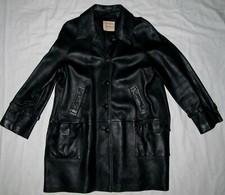 Leathers By New England Black Leather Long Coat Jacket Womens Size Medium Large