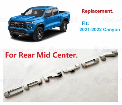 1PC Chrome Rear Tailgate Canyon Letter Emblems Badge 2021-2022 Canyon