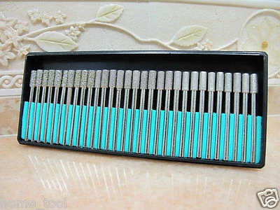 THK DIAMOND TOOLS 30 Diamond coated rotary 3 GRITS CYLINDERS 4mm (5/32") chainsaw sharpener points