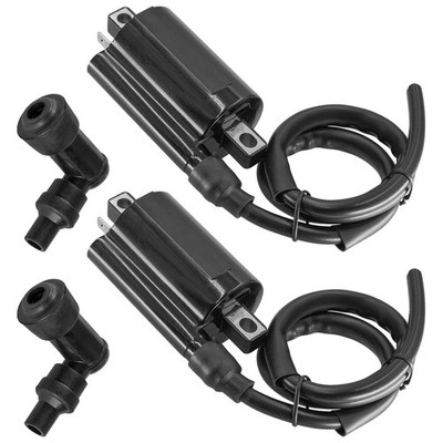 2x Ignition Coil w/Spark Plug Boot Cap for Kawasaki KAF620 Mule 4010 4x4 2009-21
