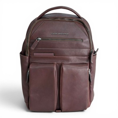 PIQUADRO Herren Rucksack Backpack Leder with computer made in italy notebook