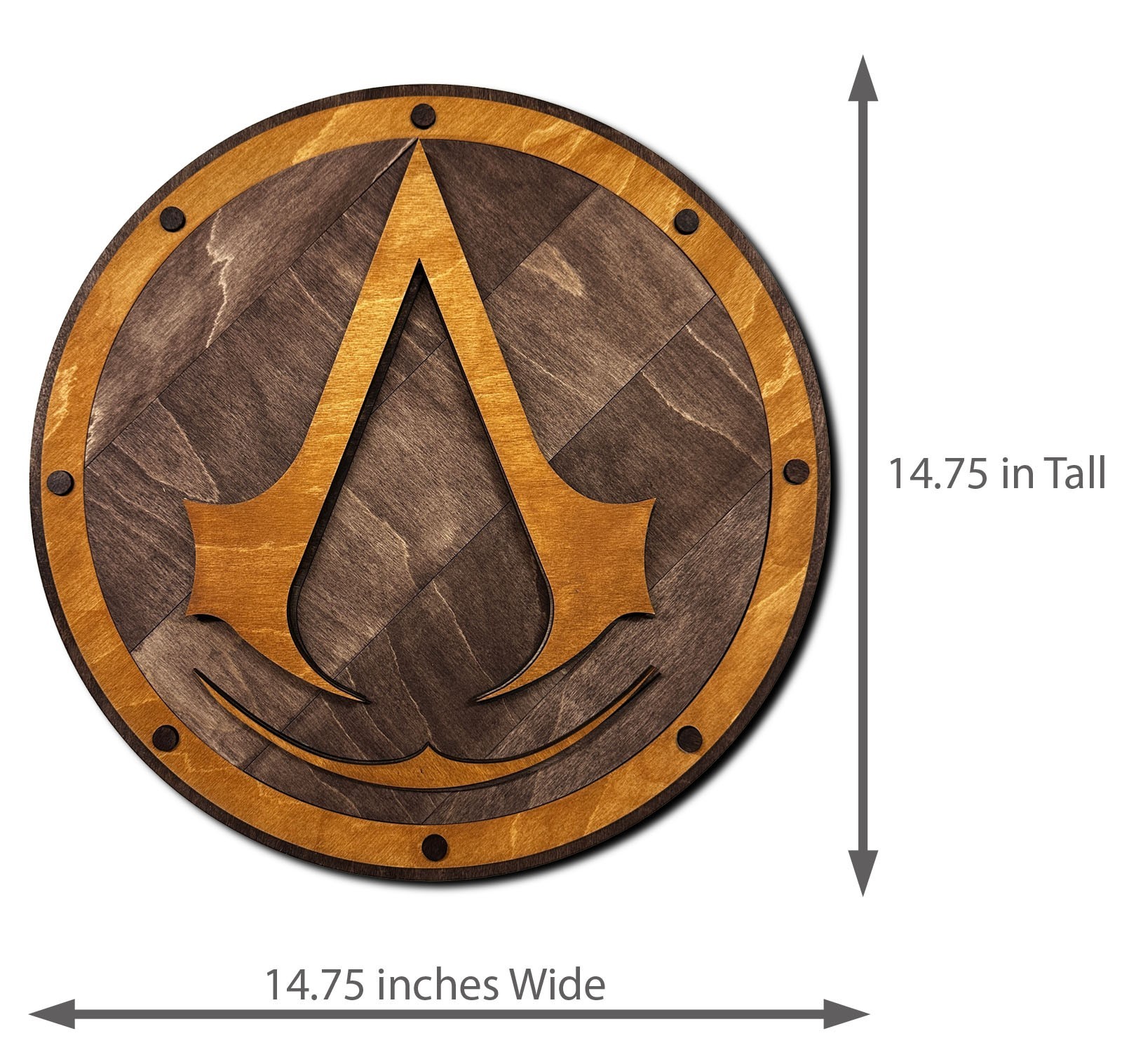 Arte de pared de madera símbolo Assassins Creed-hecho a mano-decoración-único-14,75 pulgadas!!!!