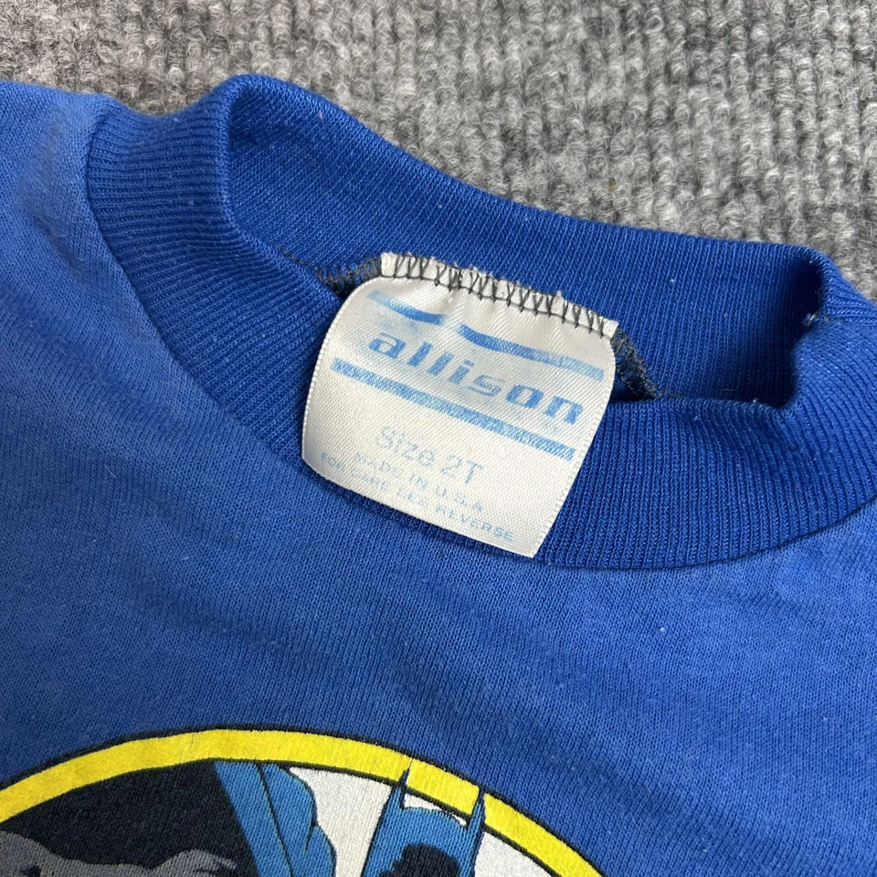 Vintage Batman Shirt Boys 2T Blue DC Comics Graphic Superhero Made in USA 90s - Image 2 of 4