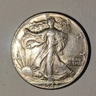1942-P Walking Liberty Half Dollar, 90% Silver, Circulated