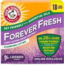 Forever Fresh Clumping Cat Litter Lavender, Multicat Cat Litter Odor Control 18L