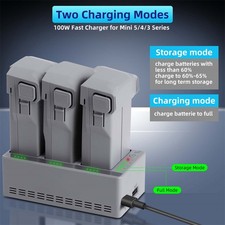 For DJI Mini 3/4/5 Pro Series Drone 3-Port Smart Charger 100W Fast Charger