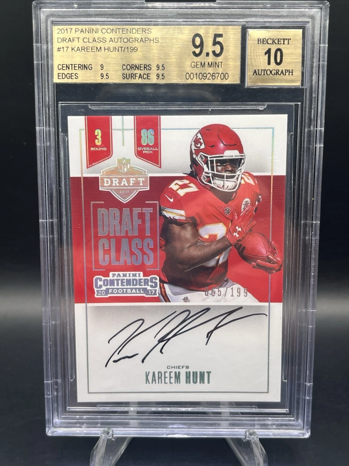 Kareem Hunt Panini Contenders Draft Class Autographs #DCKH Base