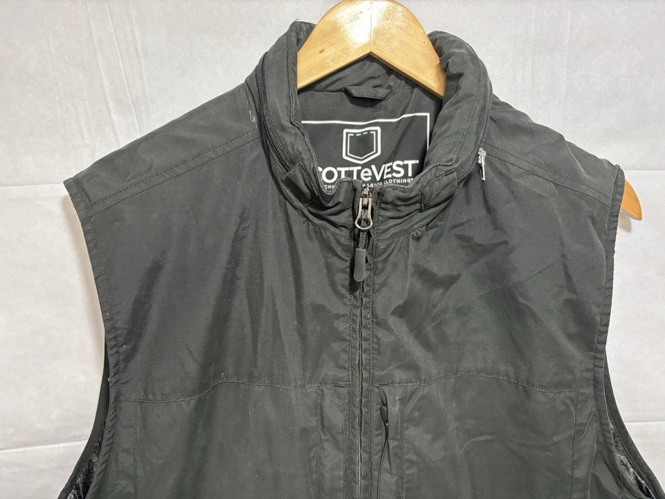 ScotteVest Quest Vest Zipper Utility Cargo Excellent Condition Mens Medium Black - Image 2 of 4