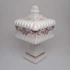 Vintage Westmoreland Milk Glass Wedding Box Covered Candy Dish Roses & Bows 10"