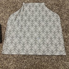Little Me multi-use car seat and nursing cover in gray and white damask pattern